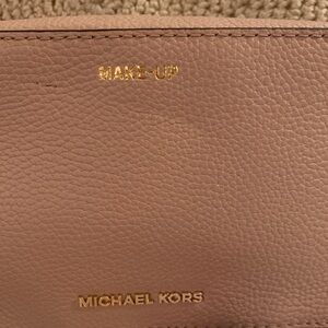 Michael Kors Dusty Rose Makeup Bag with Gold Logo